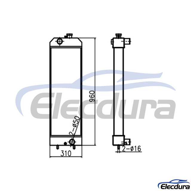 281-3625 Caterpillar E312D New Version Water Tank Radiator Core