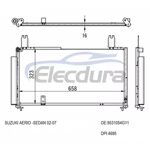 9531054G11 Suzuki Aerio 2002-2007 Condensator A/C