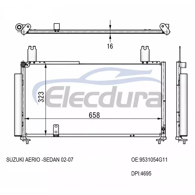 9531054G11 Suzuki Aerio 2002-2007 A/C kondensator