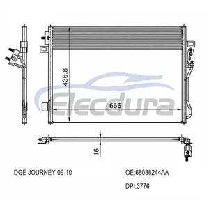 68038244AA Dodge Journey 2009-2010 A/C Condenser