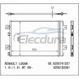 8200-741257 Renault Logan 2008+ A/C Condenser