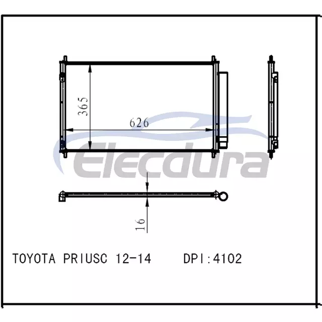 8846052170 Toyota Prius C Pfc 5mm 2012-2014 A/C Condenser