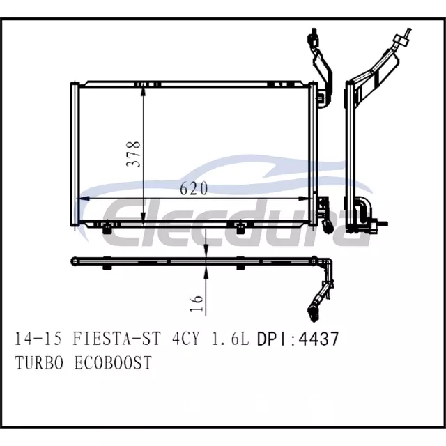 C1BZ19712C Ford Fiesta-St 2014-2015 A/C Condenser