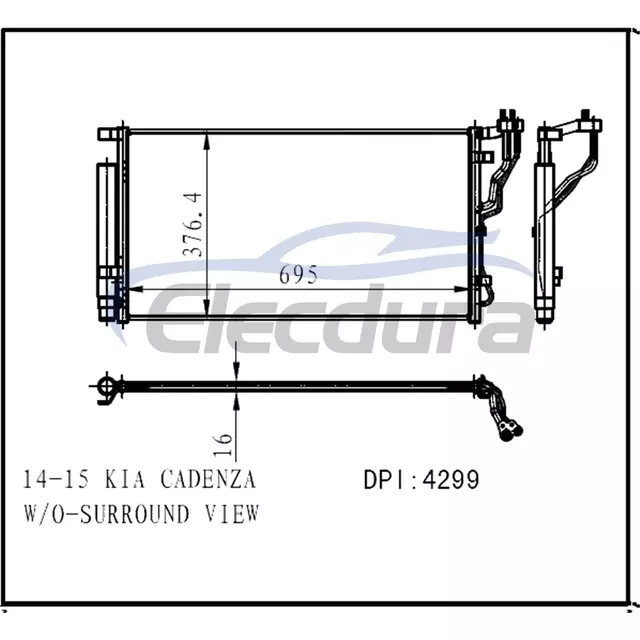 976063S160 Kia Cadenza 2014-2015 A/C kondensatorsamling