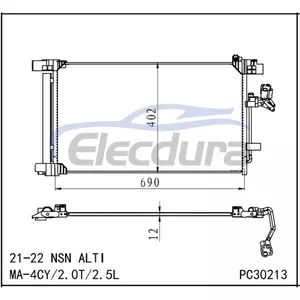 92100-9HE1A Nissan Altima 2021-2022 A/C Condenser