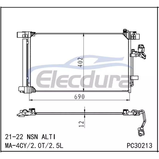92100-9HE1A Nissan Altima 2021-2022 A/C Condenser