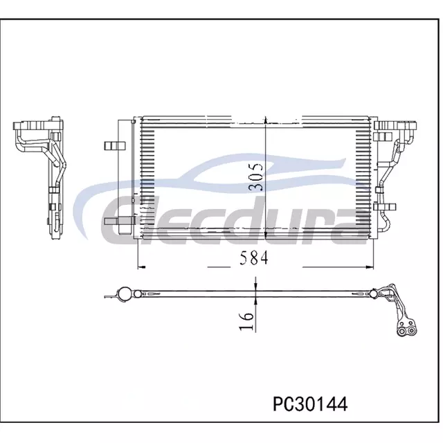 97606J9220 Hyundai Kona 2018-2021 A/C Condenser Assembly 16mm Core