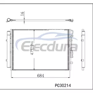 97606-S8600 Hyundai Palisade 2021-2022 A/C Condenser with Receiver/Drier