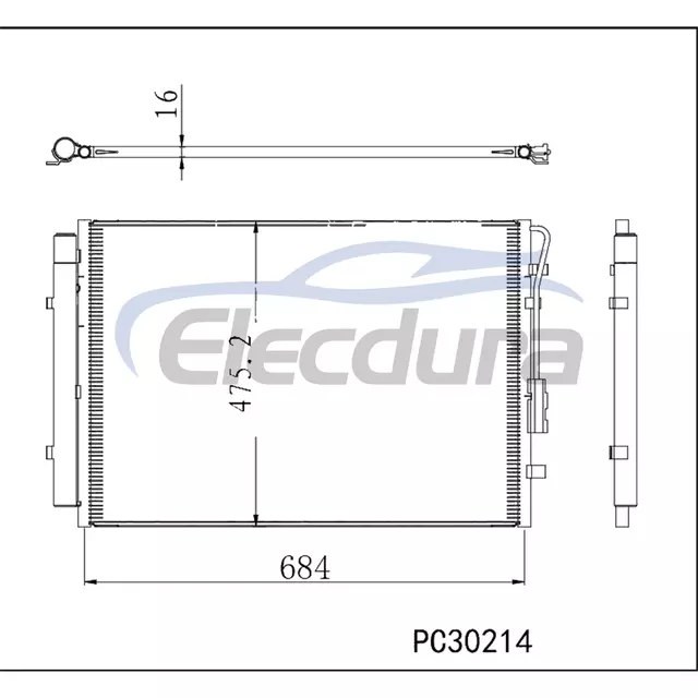 97606-S8600 Hyundai Palisade 2021-2022 A/C Condenser with Receiver/Drier