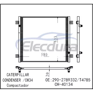 290-2789 Caterpillar CW34 A/C Condenser
