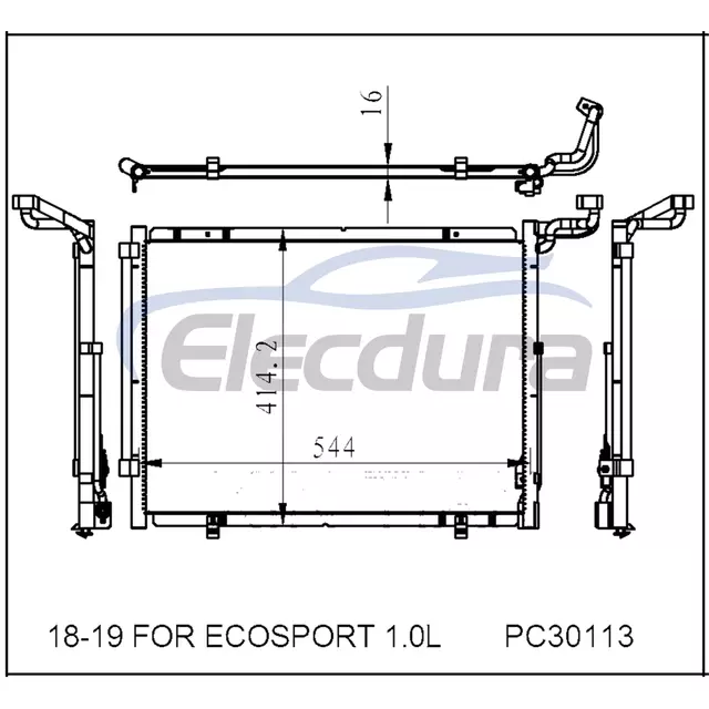 H6BZ19712A Ford Ecosport 2018-2019 A/C Condenser