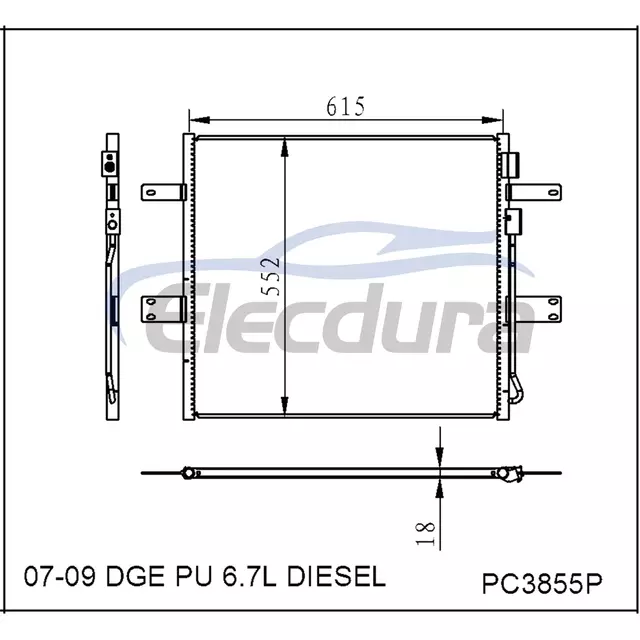 55057095AA Dodge Dge Pu Diesel 2007-2009 6.7L A/C Condenser