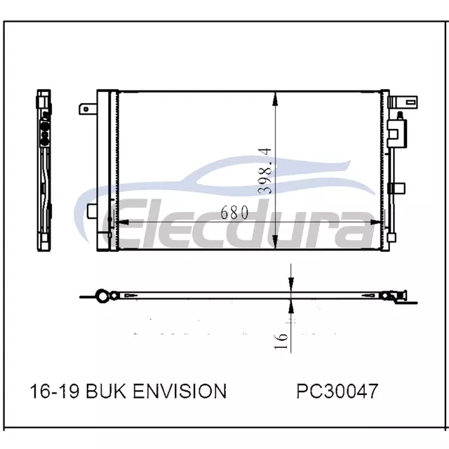 23322260 Buick Envision 2016-2020 A/C kondensatorsamling 5 mm finneh&oslash;jde