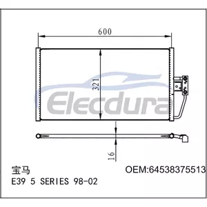 64538375513 BMW 5 Serisi E39 1998-2004 Klima Kondansat&ouml;r&uuml;