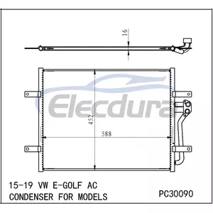 5QE816411K Volkswagen E-Golf 2015-2019 A/C Condenser