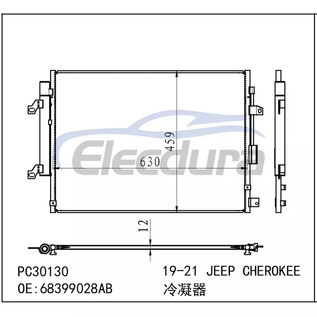 68399028AB Jeep Cherokee 2019-2023 A/C kondenz&aacute;tor