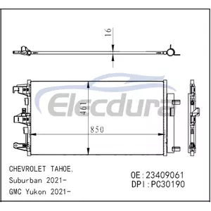 23409061 Chevrolet Suburban 2021 A/C Condenser Assembly 16mm Core