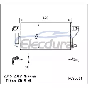 92100EZ31A Nissan Titan Xd 2016-2019 5.6L A/C Condenser Assembly
