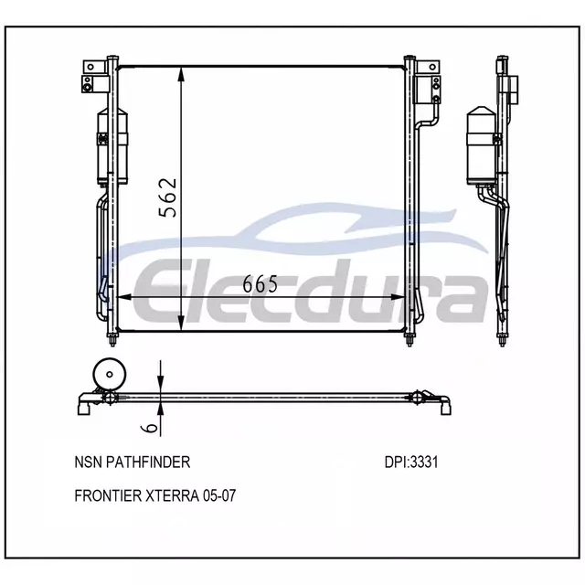 92100ZP50A Nissan Frontier 2005-2007 Condensatore aria condizionata