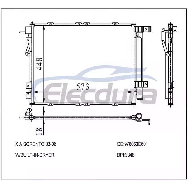 976063E601 Kia Sorento 2003-2006 A/C Condenser Assembly