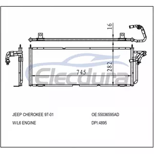 55036595AD Jeep Cherokee 1997-2001 A/C Condenser