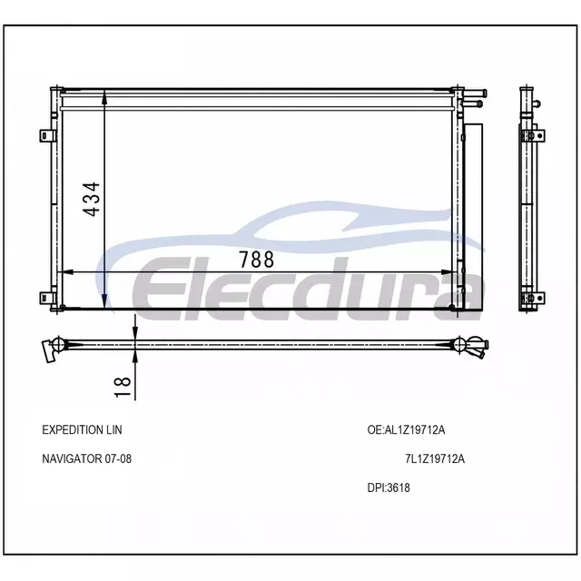 AL1Z19712A Ford Expedition Lin Navigator 2007–2008 Klimaanlagenkondensator