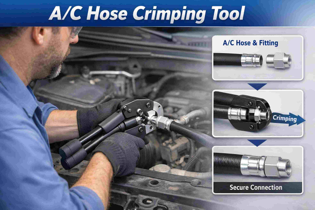 automotive air conditioning hose crimping tool set
