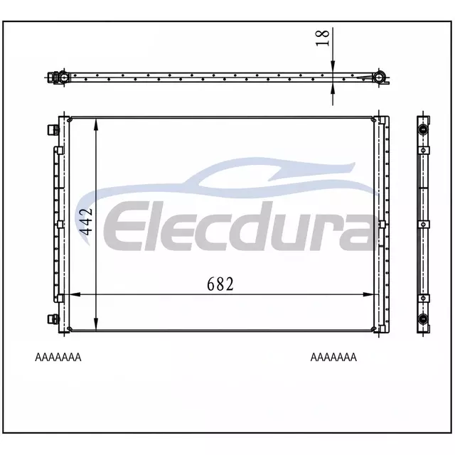 Universal A/C Condenser 440 &times; 660 &times; 18 mm