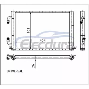 Universal A/C Condenser 454 &times; 303 &times; 26 mm