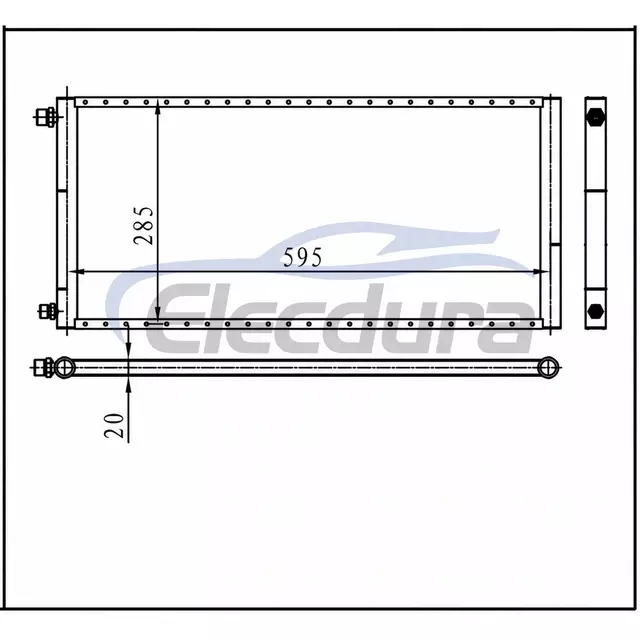 Universal A/C Condenser 595 &times; 285 &times; 20 mm