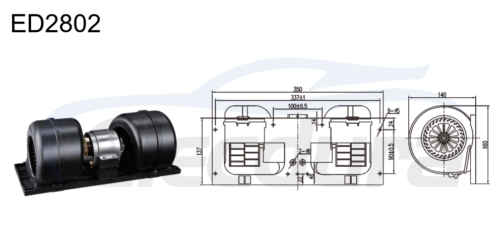 27V 250W HVAC blower motor for Golden Prince, 650m&sup3;/h airflow