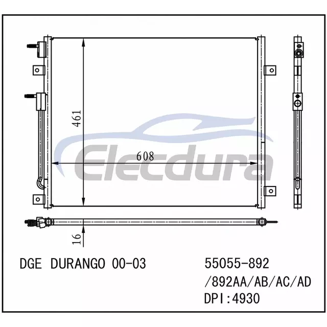55055892 Dodge Durango 2000-2003 A/C Condenser
