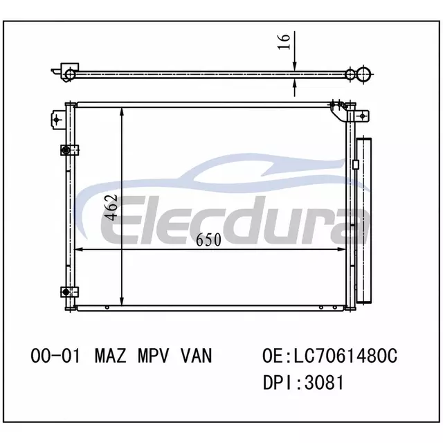LC7061480C Mazda MPV Van 2000-2001 A/C Condenser