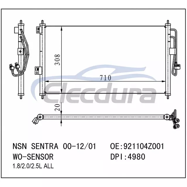 92110-4Z001 Nissan Sentra 2000-2002 A/C Condenser