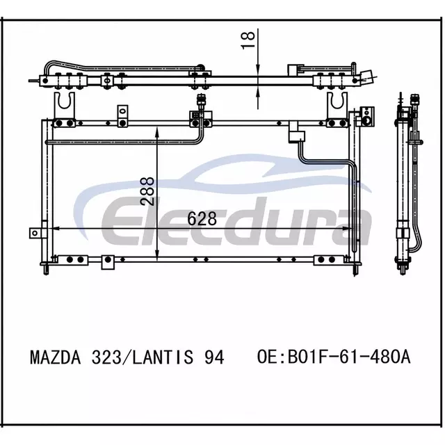 B01A-61-480 Mazda 323 1994+ A/C Condenser