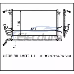 MB897124 Mitsubishi Mirage 1989-1992 Skraplacz klimatyzacji
