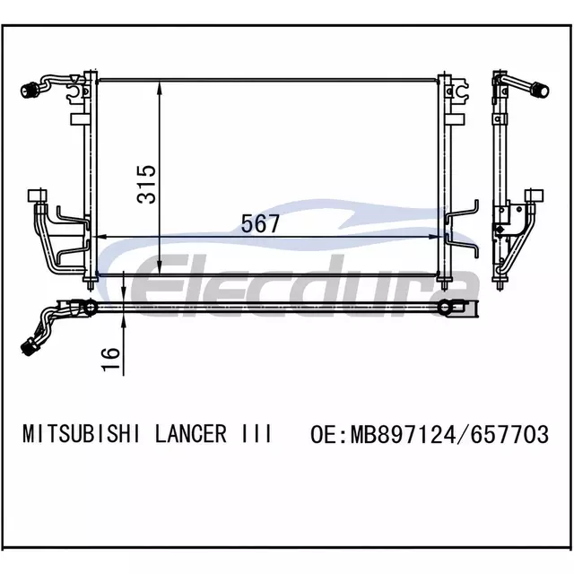 MB897124 Mitsubishi Mirage 1989-1992 A/C Condenser