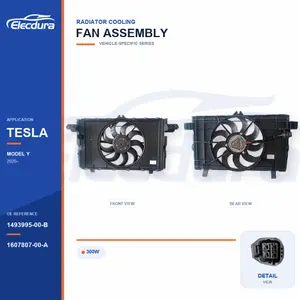 Conjunto da ventoinha de arrefecimento do radiador para Tesla Model Y 300W 1493995-00-B fornecimento em massa