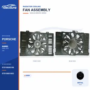 Radiator Cooling Fan Assembly for Porsche Panamera 600W 97010606106 Bulk Supply