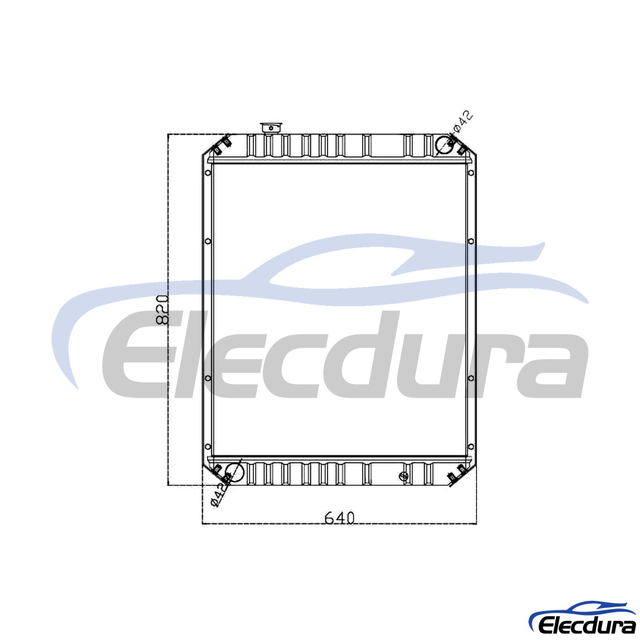203-03-67111 Komatsu PC120-6 물 탱크 라디에이터 왼쪽 하단 배출구가 있는 코어