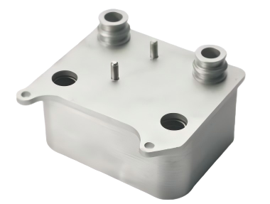 Box-form oil cooler with multiple ports
