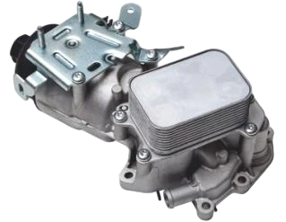 Housing-integrated oil cooler assembly