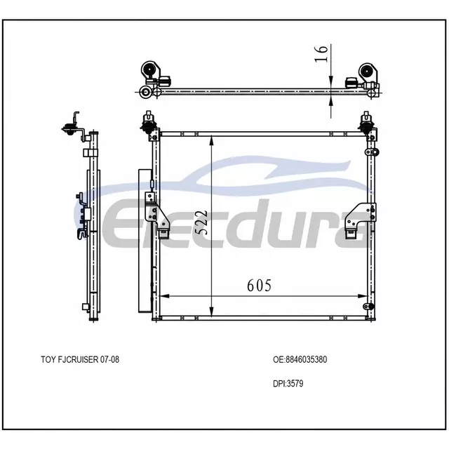 8846035380 Toyota Fj-Cruiser 2007-2008 Klima Kondansat&ouml;r&uuml;