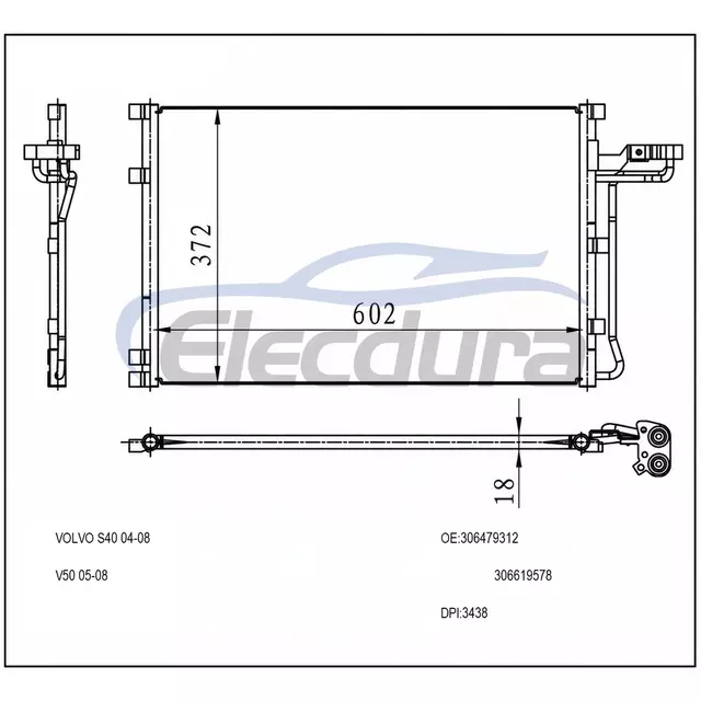31418515 Volvo S40 2004-2008 A/C Condenser