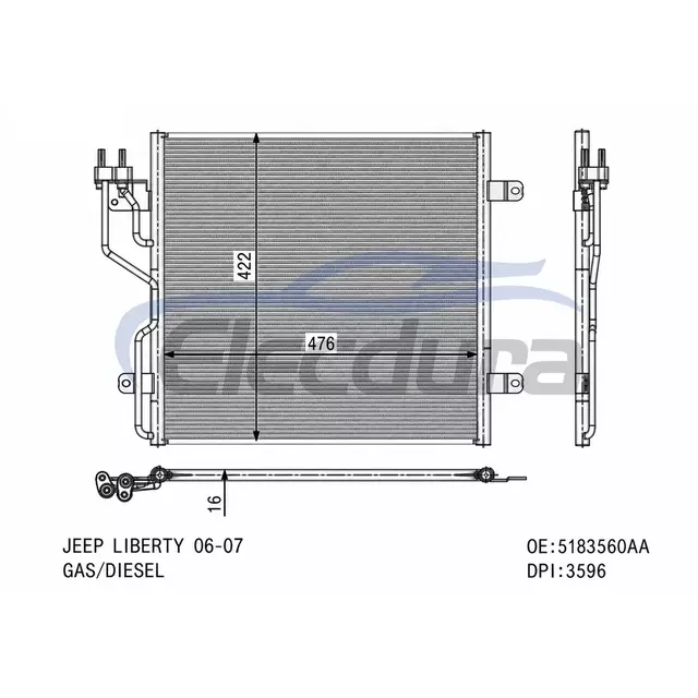 5183560AA Kondenz&aacute;tor klimatizace Jeep Liberty 2006-2007