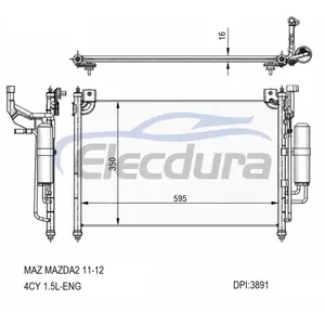 DF7161480A Mazda 2 2011-2012 A/C Condenser