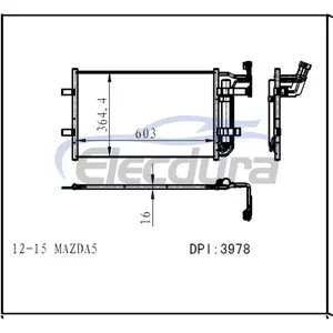 C51361480A Mazda Mazda5 2012-2015 A/C Condenser