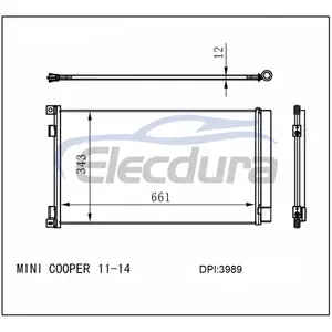9228607 MINI Cooper 2011-2014 A/C Condenser 12mm Core