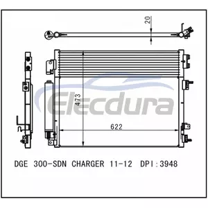 68050132AA Dodge Challenger-3 6 2011-2012 5.7L A/C Condenser 20mm Core