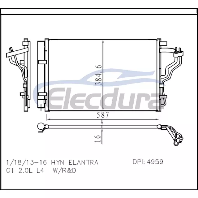 97606-A2000 Hyundai Elantra 2013-2016 Klima Kondansat&ouml;r&uuml;